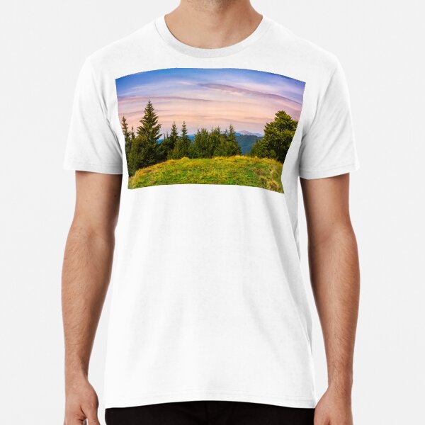 forested hills over the Brustury valley at dusk Premium T-Shirt