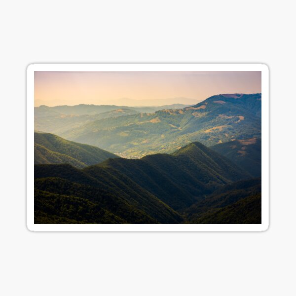 beautiful rolling hills of Carpathian mountains Sticker