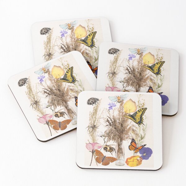 Item preview, Collage Butterflies Pollinators Wildflowers Colorful Design designed and sold by EarthArtDesigns.
