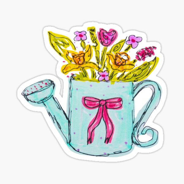 Item preview, Flowers in Watering Can  designed and sold by livebrave3.