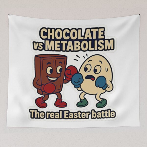 Item preview, Easter Showdown: Chocolate vs Metabolism – The Real Battle Begins! designed and sold by McZerrill.