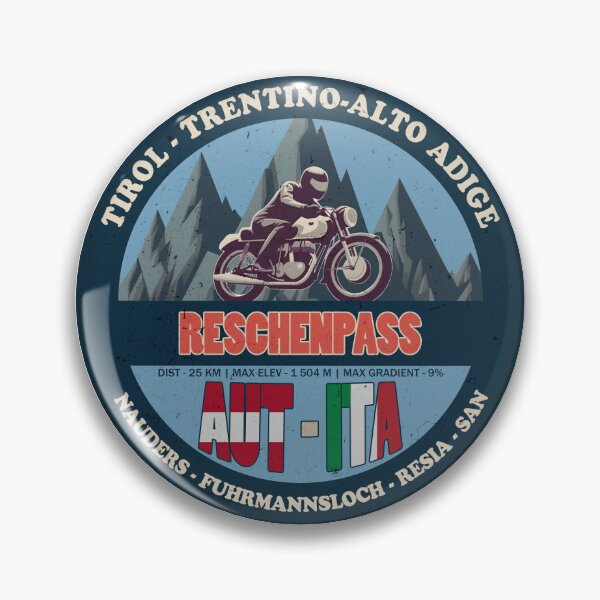 Item preview, Reschenpass Vintage Badge, AUT ITA designed and sold by Wanderful-roads.