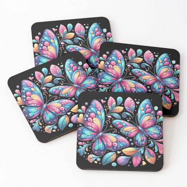 Item preview,  Colorful aesthetic floral butterflies designed and sold by Kalpa.