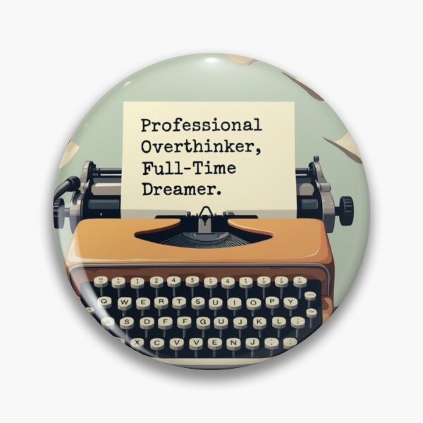 Item preview, Retro Typewriter Design – Dreamer & Overthinker Aesthetic Quote designed and sold by Madustoks.