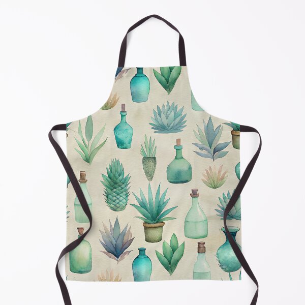 Item preview, cute tequila bottles and gave plants watercolor print designed and sold by dulceguavashop.