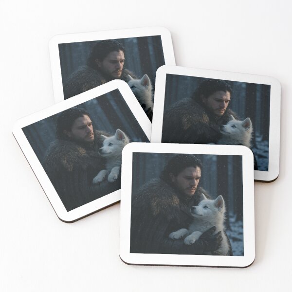 Item preview, Jon Snow & White Dire Wolf Pup designed and sold by Templatemini.