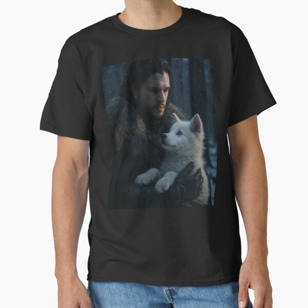 Aperçu de l'œuvre Jon Snow et White Dire Wolf Pup créée et vendue par Templatemini.