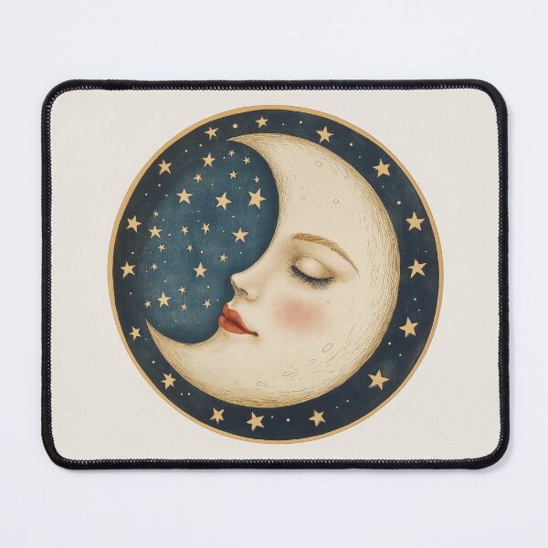 Aperçu de l'œuvre Lune et étoiles vintage créée et vendue par RoseoftheWild.