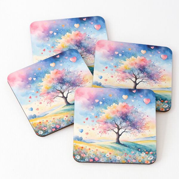 Item preview, Pastel Tree Hearts and Flowers designed and sold by Rosalie Scanlon.