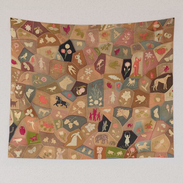 Item preview, All Sorts Country Cottage Quilt | White Horse designed and sold by AnimaliaStar.