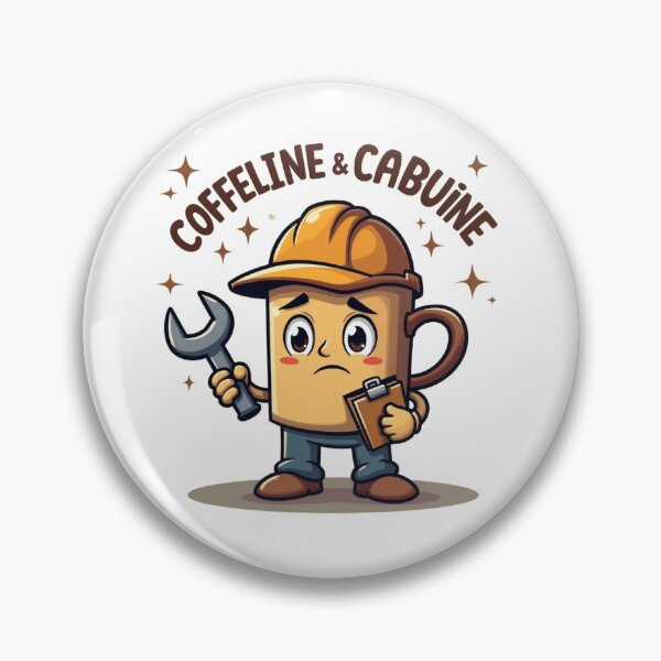 Artikelvorschau, Süßer Kaffeetassenmechaniker – Caffeline & Cabuine Lustiges Cartoon-Design entworfen und verkauft von Madustoks.