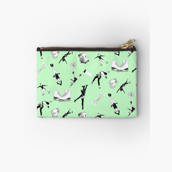 Item preview, Figure Skating Female Silhouettes and Accessories on Pastel Green designed and sold by PD-Skating.