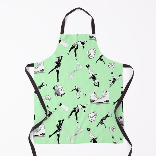 Item preview, Figure Skating Female Silhouettes and Accessories on Pastel Green designed and sold by Purposely Designed.
