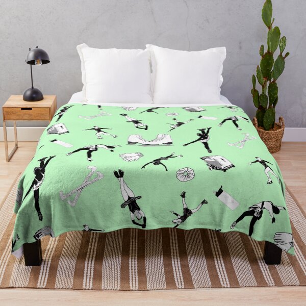 Item preview, Figure Skating Female Silhouettes and Accessories on Pastel Green designed and sold by Purposely Designed.