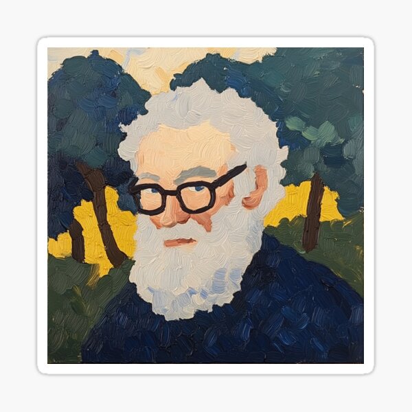 Item preview, Isaac Asimov | Post-impressionist painting style designed and sold by ComicsFactory.
