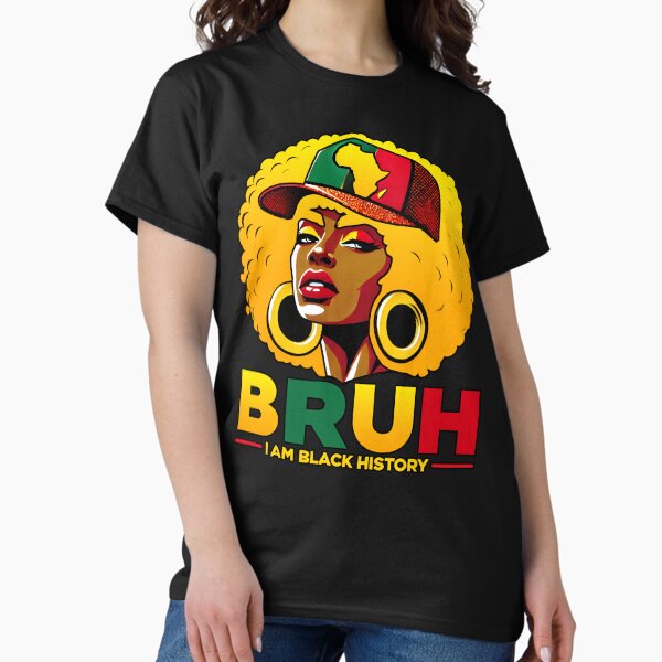 Item preview, Afro Woman Art - Bruh I Am Black History - Bold African Heritage Statement Design designed and sold by DrawHandArt.