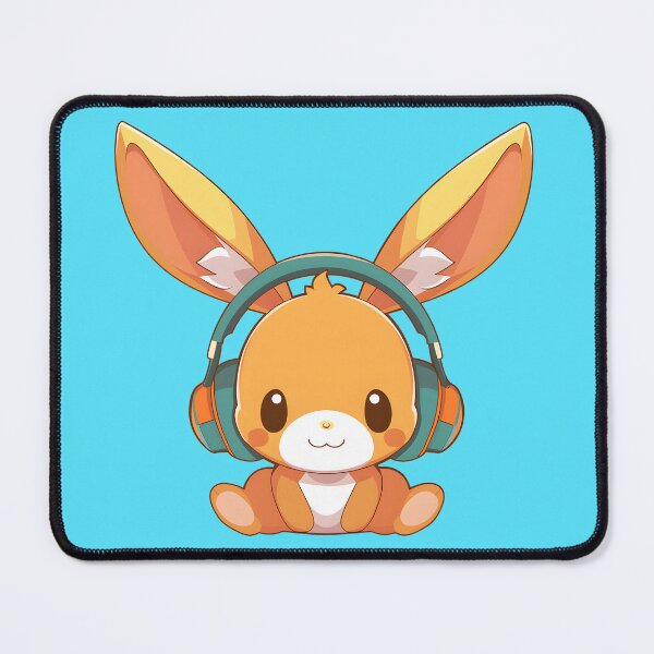 Item preview, Kawaii Bunny with Headphones Blue designed and sold by Anicue.