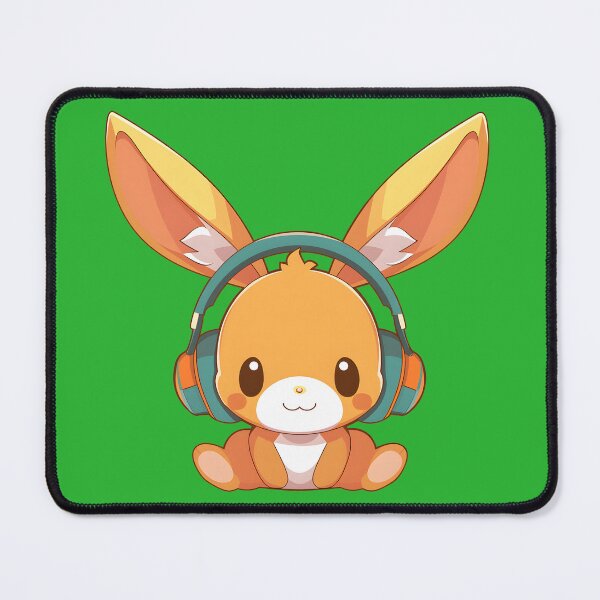 Item preview,  Kawaii Bunny with Headphones Blue Green designed and sold by Anicue.