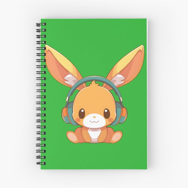 Item preview,  Kawaii Bunny with Headphones Blue Green designed and sold by Anicue.