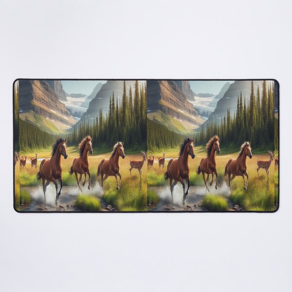 Item preview, Mustangs Running Glacier National Park designed and sold by MajesticPx.