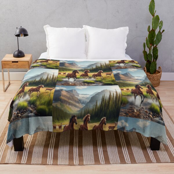 Item preview, Mustangs Running Glacier National Park designed and sold by MajesticPx.