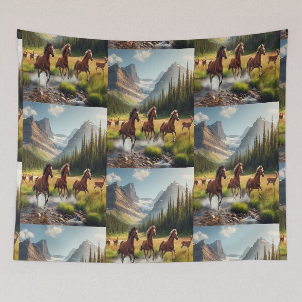 Item preview, Mustangs Running Glacier National Park designed and sold by MajesticPx.