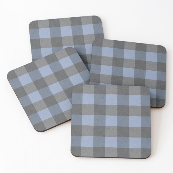 Item preview, Textured Linen Gingham - Gray And Blue designed and sold by QuestingPixel.