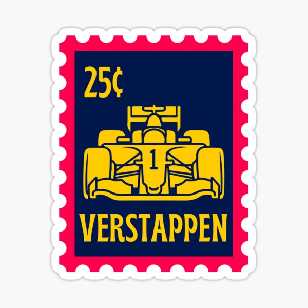 Aperçu de l'œuvre Timbre Red Bull F1 n°1 de Max Verstappen créée et vendue par AquaCultured.