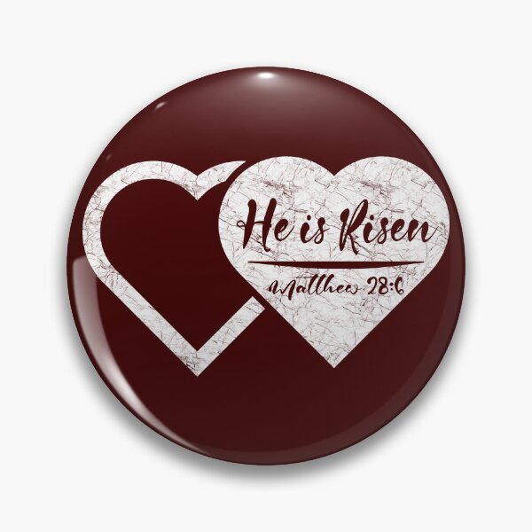 Item preview, He Is Risen – Empty Tomb Depicted as Two Hearts | Minimal abstract Resurrection Easter Design | White designed and sold by ZechJohnRB.