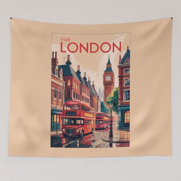 Item preview, London England Travel Art Vintage designed and sold by KrisSidDesigns.