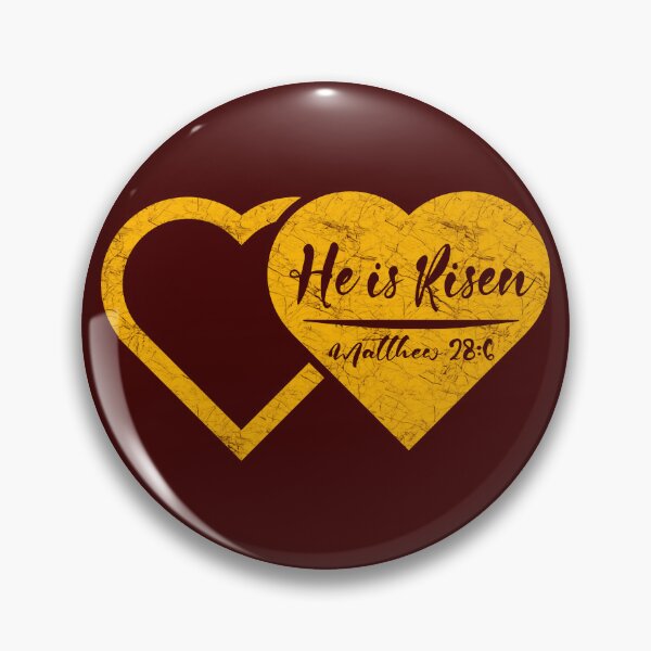 Item preview, He Is Risen – Empty Tomb Depicted as Two Hearts | Minimal abstract Resurrection Easter Design | golden yellow designed and sold by ZechJohnRB.