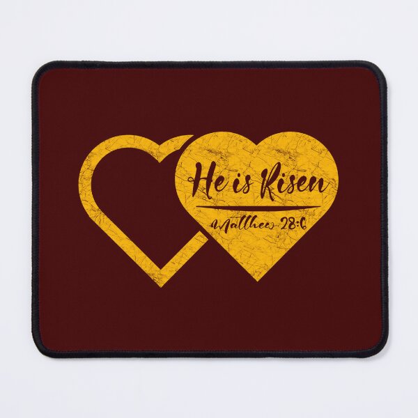 Item preview, He Is Risen – Empty Tomb Depicted as Two Hearts | Minimal abstract Resurrection Easter Design | golden yellow designed and sold by ZechJohnRB.