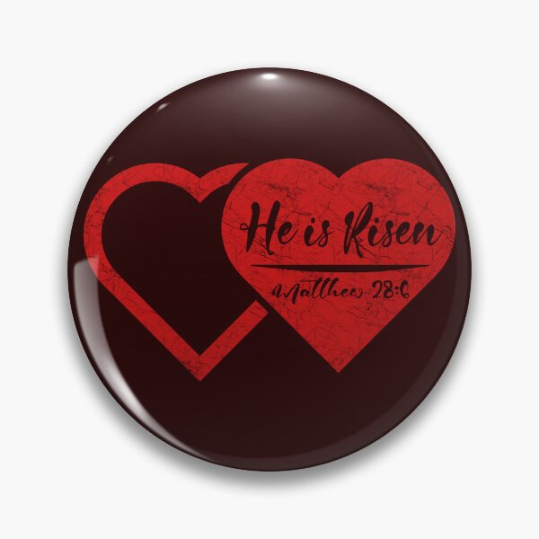 Item preview, He Is Risen – Empty Tomb Depicted as Two Hearts | Minimal abstract Resurrection Easter Design | red designed and sold by ZechJohnRB.