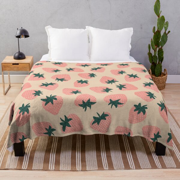 Item preview, Soft Neutral Cottagecore Eclectic Modern Tossed All-Over Strawberry Pattern designed and sold by Valerie Englehart.