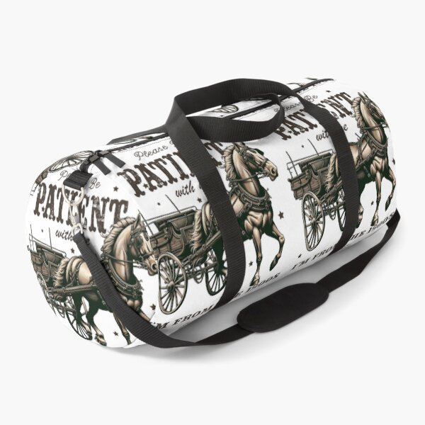 Item preview, Be Patient with Me – Vintage Texas Cowboy Horse Cart Design designed and sold by Cowgirl Sister 12.