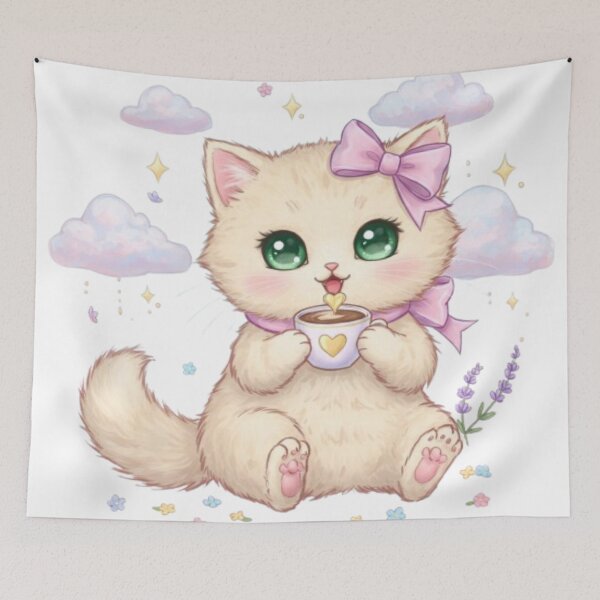 Item preview, Cute Kitten with Coffee designed and sold by IsabellShop.