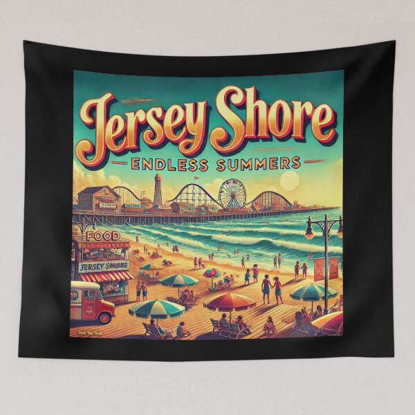 Item preview, Jersey Shore – Endless Summers Retro Beach Art designed and sold by MySheetMusicArt.