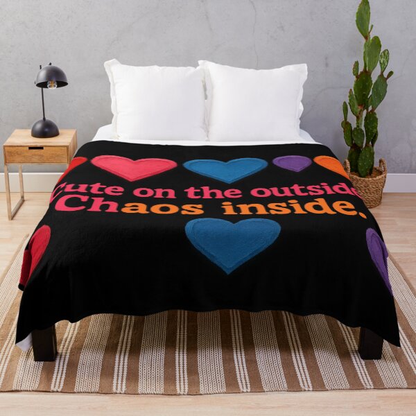 Item preview, Cute Outside, Chaos Inside – Colorful Heart Quote Design designed and sold by MysticArtisan.