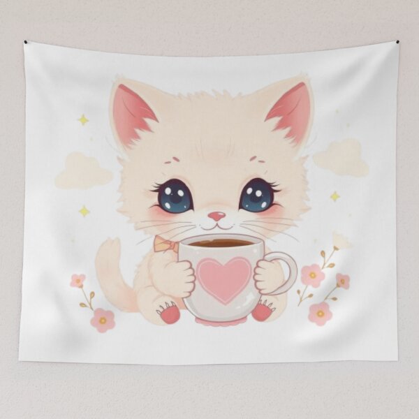 Item preview, Cute Kitten with Coffee designed and sold by IsabellShop.
