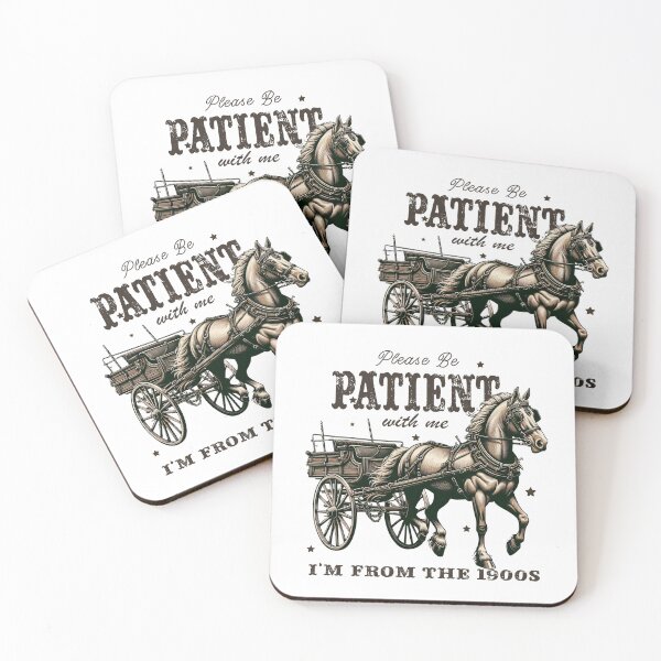 Item preview, Be Patient with Me – Vintage Texas Cowboy Horse Cart Design designed and sold by Cowgirl Sister 12.