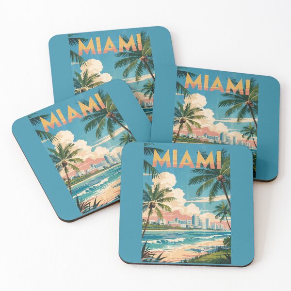Item preview, Miami Florida Illustration Travel Art Vintage designed and sold by KrisSidDesigns.