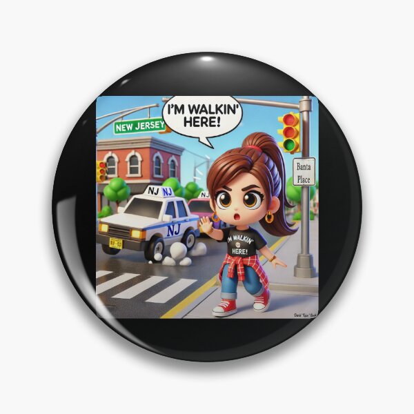Item preview, I'm Walkin' Here! – Jersey Girl Attitude Chibi Art designed and sold by MySheetMusicArt.