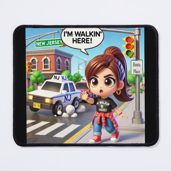 Item preview, I'm Walkin' Here! – Jersey Girl Attitude Chibi Art designed and sold by MySheetMusicArt.