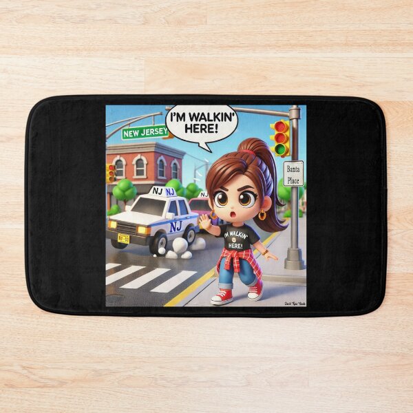 Item preview, I'm Walkin' Here! – Jersey Girl Attitude Chibi Art designed and sold by MySheetMusicArt.