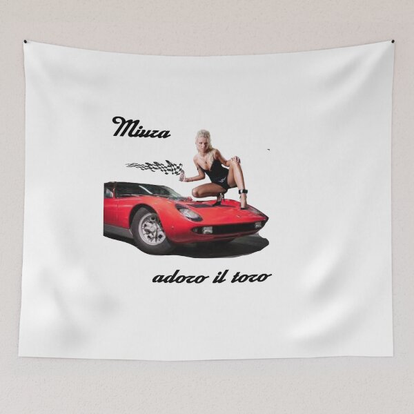 Aperçu de l'œuvre Lamborghini Miura et talons créée et vendue par MuchoMerchShop.