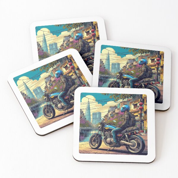 Item preview, Motorcyclist Taking a Break in Hanoi City – Perfect Design for Touring, Adventure, and Urban Travel Lovers designed and sold by knalpot-design.