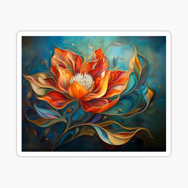 Aperçu de l'œuvre Art abstrait de fleur de lotus rayonnante créée et vendue par MargaretWiktor.