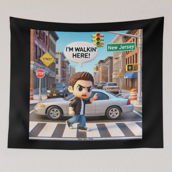 Item preview, I'm Walkin' Here! – Jersey Boy Chibi Attitude Art designed and sold by MySheetMusicArt.