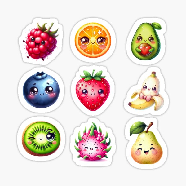 Item preview, Cute Kawaii Fruits! designed and sold by ajollycreation.