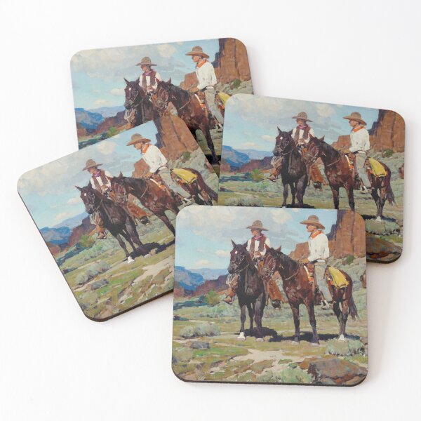 Item preview, Cowboys In The Canyon - Vintage American Western Print designed and sold by VintageSpaceArt.